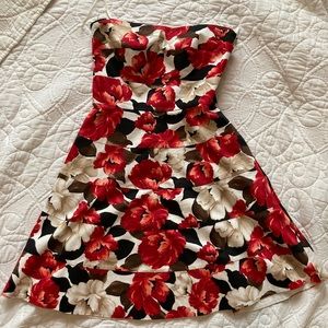 WHBM red floral dress